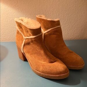 UGG Chestnut Suede Heeled Boots